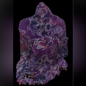 Fashion Abstract pattern tie  dye cover up oversized Wrap with Tassels